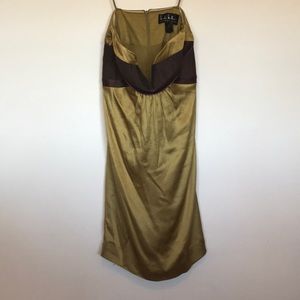 Nicole Miller gold cocktail dress